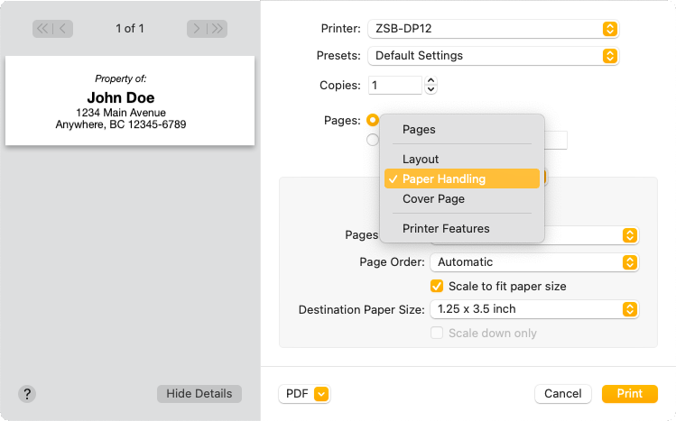 Printing a Document in Pages on Mac