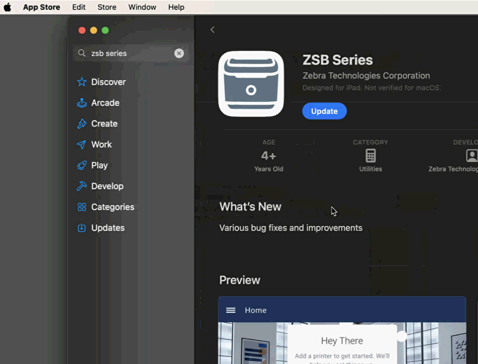 Adding Printer via ZSB Series App on Mac