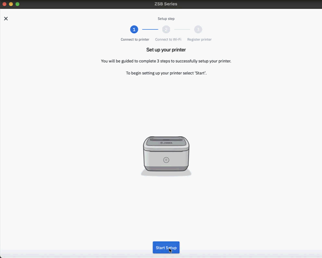Adding Printer via ZSB Series App on Mac