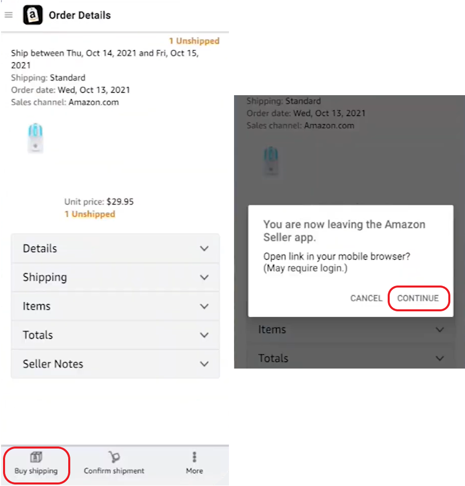 Print an Amazon Shipping Label from a Mobile Device