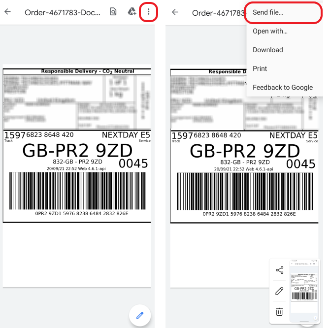 Print a DPD Shipping Label from a Mobile Device