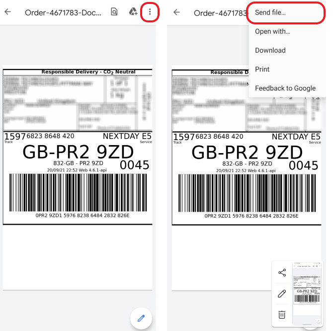 Print a DPD Label from a Mobile