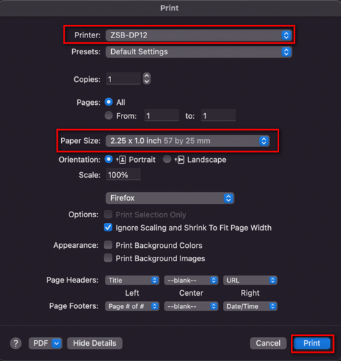 Adding Paper Size Manually on the 'Print Using System Dialog' Option