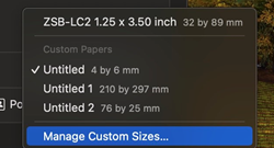Adding Paper Size Manually on the 'Print Using System Dialog' Option