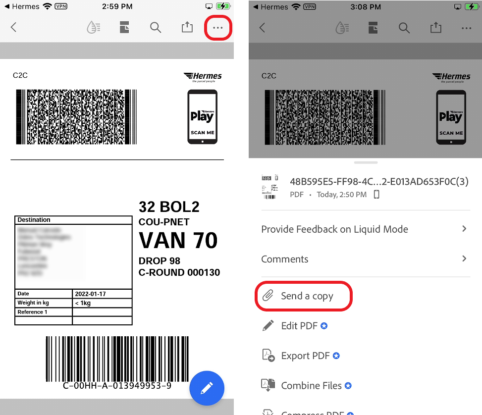 Print an Evri (Formerly Hermes) Shipping Label from a Mobile Device