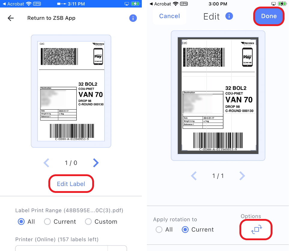 Print an Evri (Formerly Hermes) Shipping Label from a Mobile Device