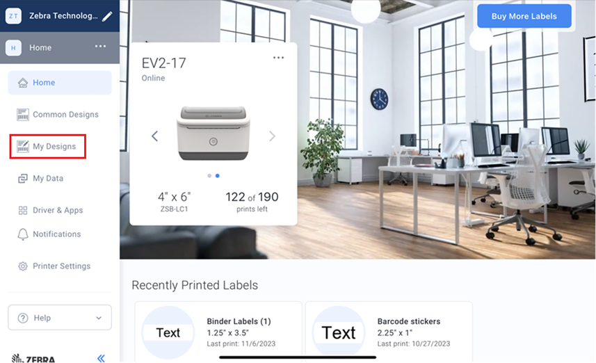 Export and Import Designed Labels from and to ZSB Workspace