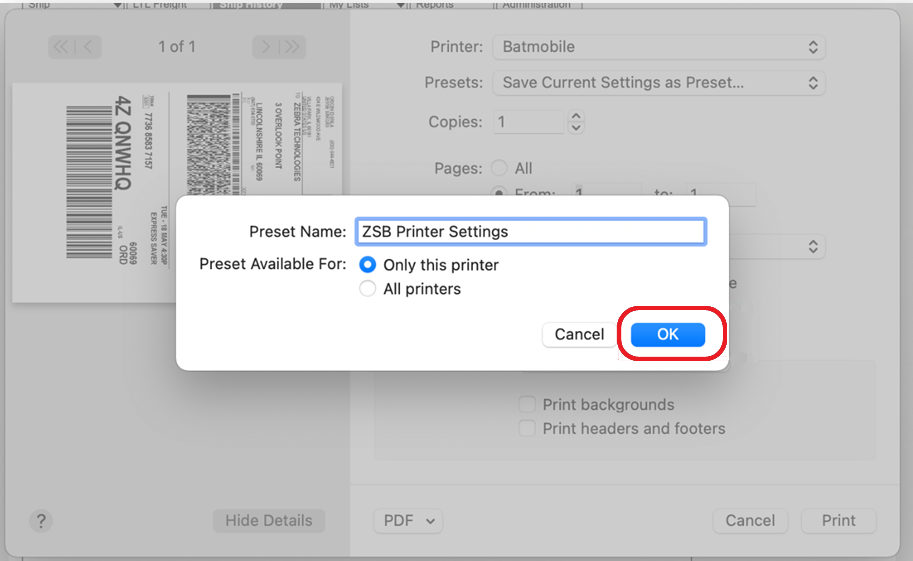 Printing 8.5”x 11” FedEx Sheets onto 4”x 6” Labels (Mozilla