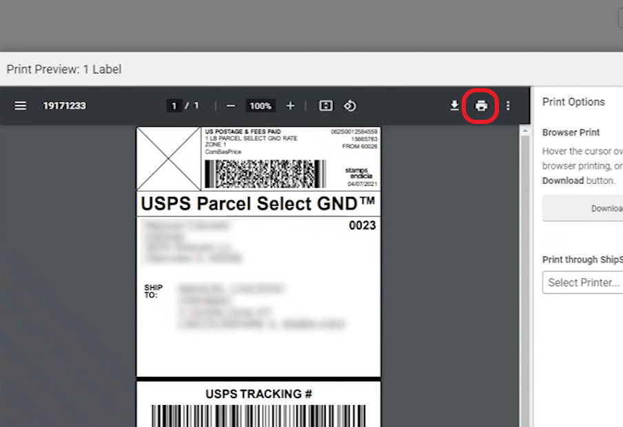 Print a Shipping Label from ShipStation