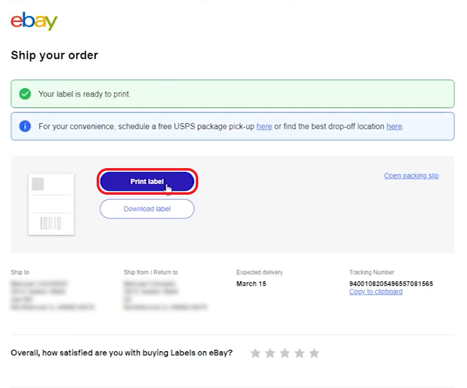 Print a Shipping Label from eBay