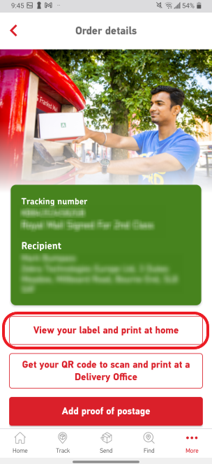 Print a Royal Mail Shipping Label from a Mobile Device